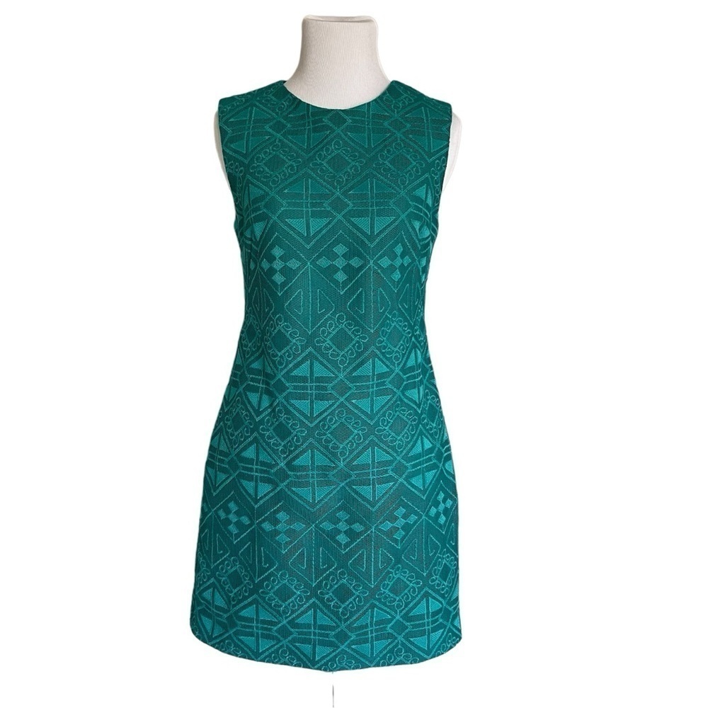 Cynthia Steffe Teal Geometric Print Dress